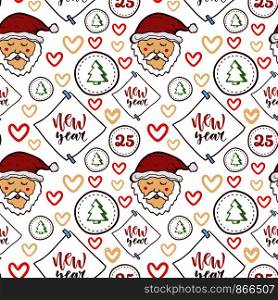 Seamless pattern. Vector. Merry Christmas and Happy New Year. Santa design. Seamless pattern. Vector. Merry Christmas and Happy New Year. Santa design.