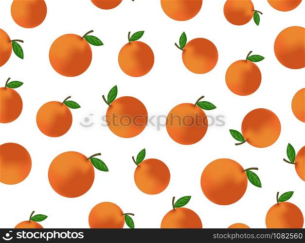 Seamless pattern vector orange fruit on white background
