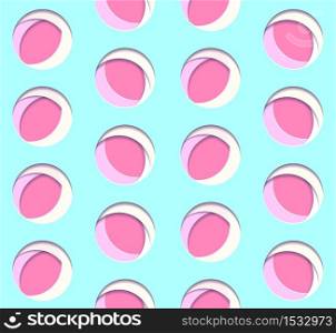 Seamless pattern with 3d circle element cut out of paper. Vector texture for wallpaper, fabrics and your design. Seamless pattern with 3d circle element cut out of paper.