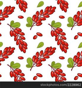 Seamless pattern with a pattern of barberry twigs. Vector background for wrapping paper. Print for clothing . The print on the fabric.