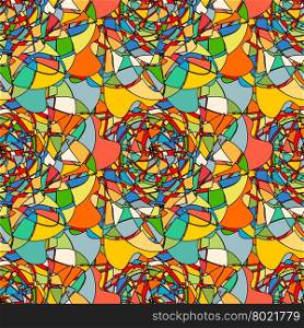 Seamless pattern with abstract broken glass colorful shapes