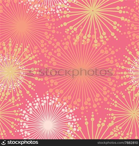Seamless pattern with abstract dehlia flowers. Vector illustration.