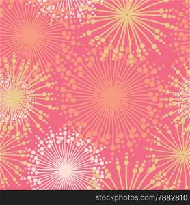 Seamless pattern with abstract dehlia flowers. Vector illustration.