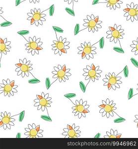 Seamless pattern with abstract floral design in a minimalist style. Linear vector illustration. Flat design.
