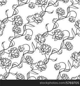 Seamless pattern with abstract flowers.