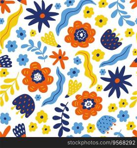 Seamless pattern with abstract flowers. Creative floral surface design. Vector design for paper, cover, fabric interior decor.. Seamless pattern with abstract flowers. Creative floral surface design. Vector design for paper, cover, fabric interior decor