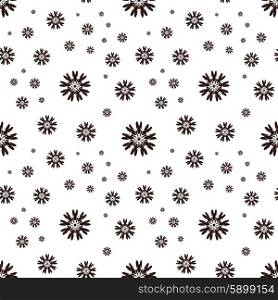 Seamless pattern with abstract flowers. Repeating modern stylish geometric background. Simple abstract monochrome vector texture.. Seamless pattern with abstract flowers. Repeating modern stylish geometric background. Simple brown monochrome vector texture