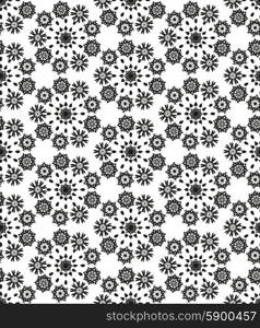 Seamless pattern with abstract flowers. Repeating modern stylish geometric background. Simple abstract monochrome vector texture.. Seamless pattern with abstract flowers. Repeating modern stylish geometric background. Simple black monochrome vector texture