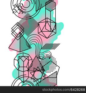 Seamless pattern with abstract geometric shapes. Line art background. Seamless pattern with abstract geometric shapes. Line art background.