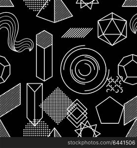 Seamless pattern with abstract geometric shapes. Line art background. Seamless pattern with abstract geometric shapes. Line art background.