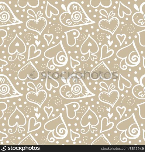 Seamless pattern with abstract hearts