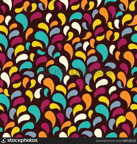 Seamless pattern with abstract leaves on dark background. Good idea for textile, wrapping, wallpepar or cloth design.Vintage illustration.
