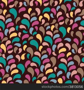 Seamless pattern with abstract leaves on dark background. Good idea for textile, wrapping, wallpepar or cloth design.Vintage illustration.
