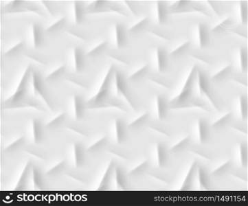 Seamless pattern with abstract lines made from shadows and lights in origami style. White background.