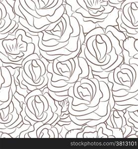 Seamless pattern with abstract rose flowers. Vector illustration.