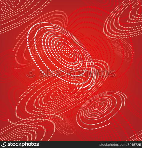 Seamless pattern with abstract space red circles