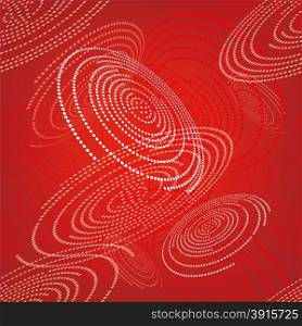 Seamless pattern with abstract space red circles
