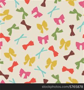 Seamless pattern with abstract various bows and ribbons.