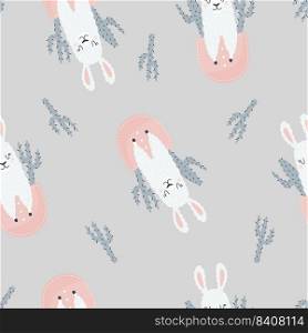 Seamless pattern with adorable llamas and succekent in pockets. Suitable for different prints, nursery decoration, wrapping paper, wallpaper, cloth design.. Seamless pattern with adorable llamas and succekent in pockets.