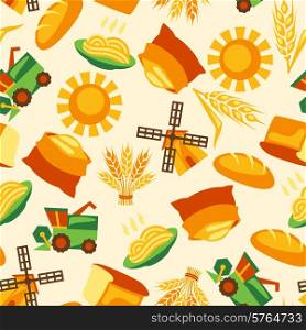 Seamless pattern with agricultural objects.
