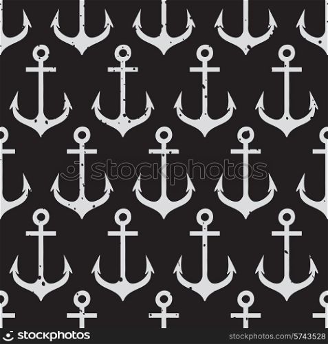 Seamless pattern with anchors. Background in marine style. Vector illustration.