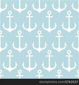 Seamless pattern with anchors. Background in marine style. Vector illustration.