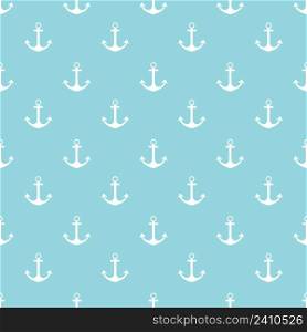 Seamless pattern with anchors on blue background. Nautical background.. pattern of marine