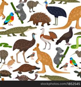 Seamless pattern with animals from Australia