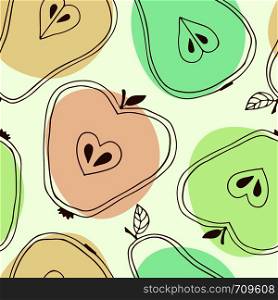 Seamless pattern with apples and pears. For wallpapers, pattern fills, web page backgrounds, kids textile and fabric. Seamless pattern with apples and pears. For wallpapers, pattern fills, web page backgrounds, kids textile and fabric.