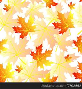 Seamless pattern with autumn falling maple leaves