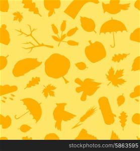Seamless pattern with autumn icons and objects. Seamless pattern with autumn icons and objects.
