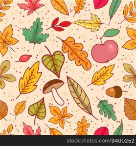Seamless pattern with autumn leaves. Design element for decoration. Vector illustration