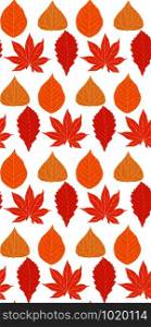 Seamless pattern with autumn leaves in a row for your creativity