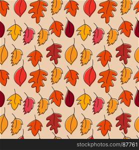 Seamless pattern with autumn leaves. Vector illustration