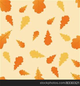 Seamless pattern with  autumn oak leaves Perfect for wallpaper, gift paper, pattern fills, web page background, autumn greeting cards.