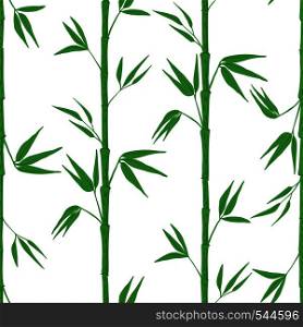 Seamless pattern with bamboo on white background. Vector illustration.. Seamless pattern with bamboo on white background.