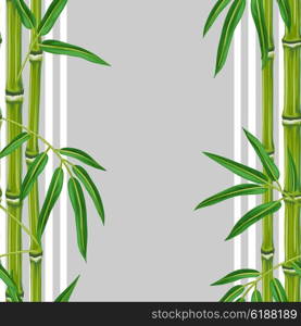 Seamless pattern with bamboo plants and leaves. Background made without clipping mask. Easy to use for backdrop, textile, wrapping paper.