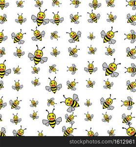 Seamless pattern with Bee on a white background