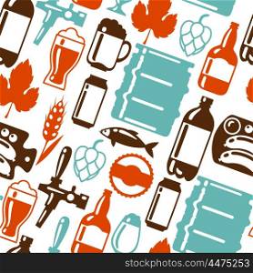 Seamless pattern with beer icons and objects. Seamless pattern with beer icons and objects.