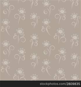 Seamless pattern with beige abstract flowers (can be repeated and scaled in any size)