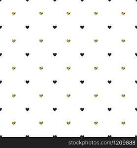 Seamless pattern with black and gold heart shapes. Valentines day. Vector illustration. Background. Seamless pattern with black and gold heart shapes. Valentines day. Vector illustration. Background.