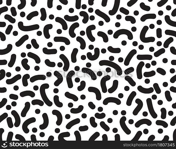 Seamless pattern with black confetti on a white background