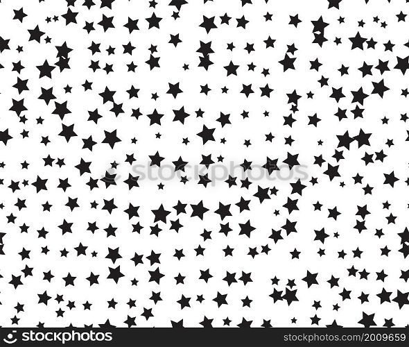 Seamless pattern with black stars on a white background