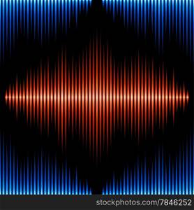Seamless pattern with blue and orange sound waveform