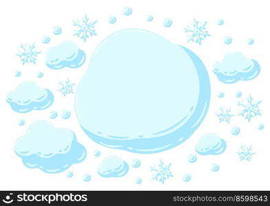 Seamless pattern with blue clouds and snowflakes. Cartoon cute image of snow.. Seamless pattern with blue clouds and snowflakes. Cartoon image of snow.