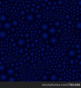 Seamless pattern with blue volumetric spheres. Ideal for textiles, packaging, paper printing, simple backgrounds and textures.