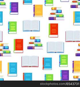 Seamless pattern with books.. Seamless pattern with books. Education or bookstore background in flat design style.