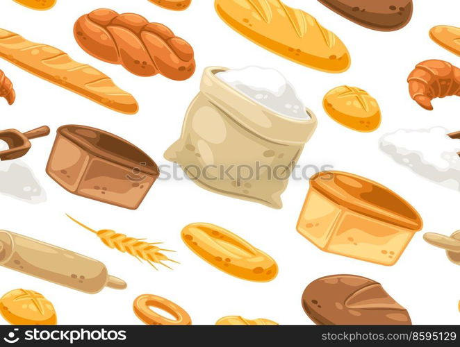 Seamless pattern with bread all for baking. Image for bakeries and groceries. Healthy traditional food.. Seamless pattern with bread all for baking. Image for bakeries and groceries. Healthy food.