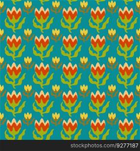 Seamless pattern with bright flowers Royalty Free Vector