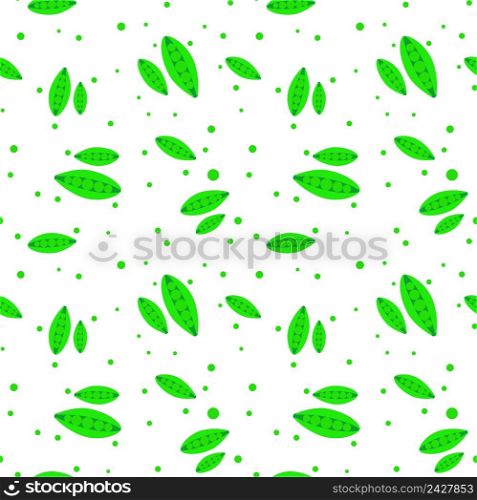 Seamless pattern with bright juicy green peas. Pea pods background. Template healthy organic food